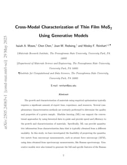 Cross-Modal Characterization of Thin Film MoS$_2$ Using Generative Models