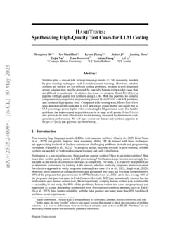 HardTests: Synthesizing High-Quality Test Cases for LLM Coding