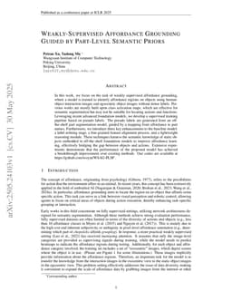 Weakly-Supervised Affordance Grounding Guided by Part-Level Semantic Priors