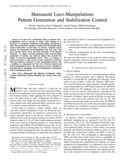 Humanoid Loco-Manipulations Pattern Generation and Stabilization Control