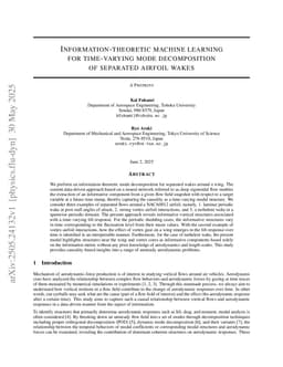 Information-theoretic machine learning for time-varying mode decomposition of separated aerodynamic flows