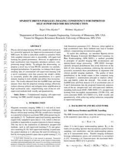 Sparsity-Driven Parallel Imaging Consistency for Improved Self-Supervised MRI Reconstruction