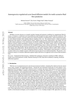 Autoregressive regularized score-based diffusion models for multi-scenarios fluid flow prediction