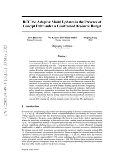 RCCDA: Adaptive Model Updates in the Presence of Concept Drift under a Constrained Resource Budget