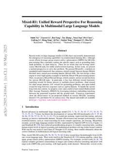 Mixed-R1: Unified Reward Perspective For Reasoning Capability in Multimodal Large Language Models