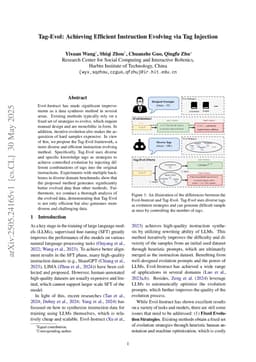 Tag-Evol: Achieving Efficient Instruction Evolving via Tag Injection