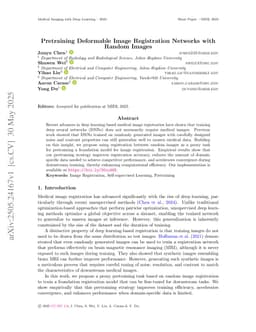 Pretraining Deformable Image Registration Networks with Random Images