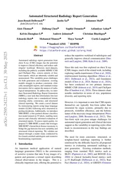 Automated Structured Radiology Report Generation