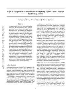 Light as Deception: GPT-driven Natural Relighting Against Vision-Language Pre-training Models