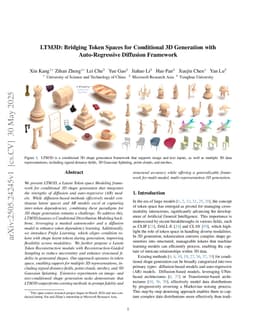 LTM3D: Bridging Token Spaces for Conditional 3D Generation with Auto-Regressive Diffusion Framework