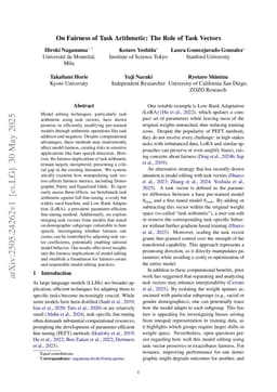 On Fairness of Task Arithmetic: The Role of Task Vectors