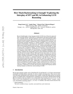 How Much Backtracking is Enough? Exploring the Interplay of SFT and RL in Enhancing LLM Reasoning