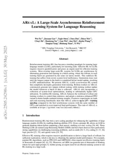AReaL: A Large-Scale Asynchronous Reinforcement Learning System for Language Reasoning