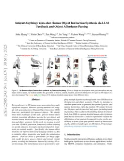 InteractAnything: Zero-shot Human Object Interaction Synthesis via LLM Feedback and Object Affordance Parsing