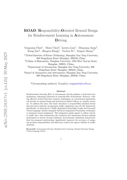 ROAD: Responsibility-Oriented Reward Design for Reinforcement Learning in Autonomous Driving