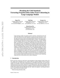 Breaking the Gold Standard: Extracting Forgotten Data under Exact Unlearning in Large Language Models