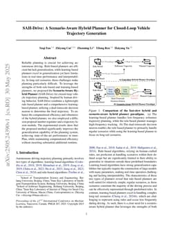 SAH-Drive: A Scenario-Aware Hybrid Planner for Closed-Loop Vehicle Trajectory Generation