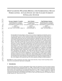 Deep Learning Weather Models for Subregional Ocean Forecasting: A Case Study on the Canary Current Upwelling System