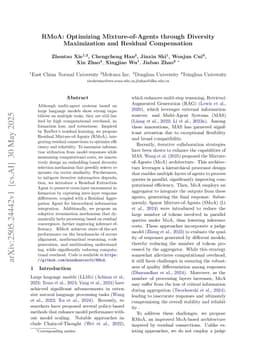 RMoA: Optimizing Mixture-of-Agents through Diversity Maximization and Residual Compensation