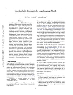 Learning Safety Constraints for Large Language Models