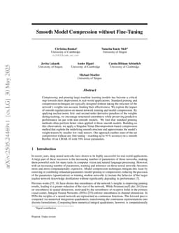 Smooth Model Compression without Fine-Tuning