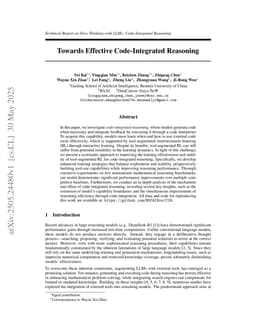 Towards Effective Code-Integrated Reasoning