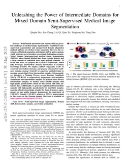 Unleashing the Power of Intermediate Domains for Mixed Domain Semi-Supervised Medical Image Segmentation