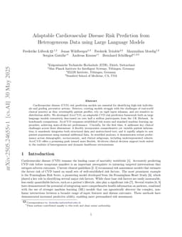 Adaptable Cardiovascular Disease Risk Prediction from Heterogeneous Data using Large Language Models