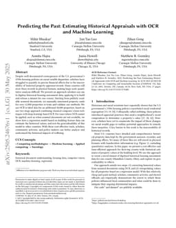 Predicting the Past: Estimating Historical Appraisals with OCR and Machine Learning