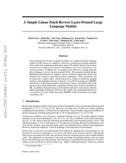 A Simple Linear Patch Revives Layer-Pruned Large Language Models