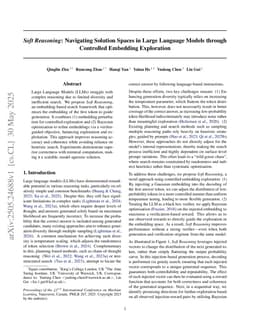 Soft Reasoning: Navigating Solution Spaces in Large Language Models through Controlled Embedding Exploration
