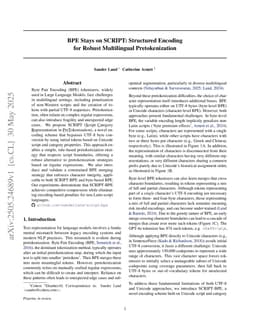 BPE Stays on SCRIPT: Structured Encoding for Robust Multilingual Pretokenization