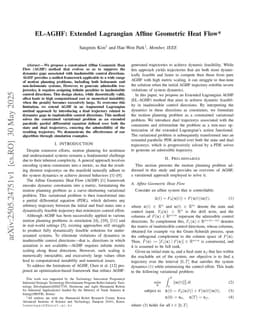 EL-AGHF: Extended Lagrangian Affine Geometric Heat Flow