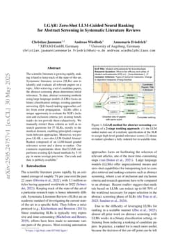 LGAR: Zero-Shot LLM-Guided Neural Ranking for Abstract Screening in Systematic Literature Reviews