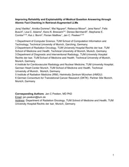 Improving Reliability and Explainability of Medical Question Answering through Atomic Fact Checking in Retrieval-Augmented LLMs