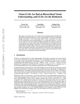 Vision LLMs Are Bad at Hierarchical Visual Understanding, and LLMs Are the Bottleneck
