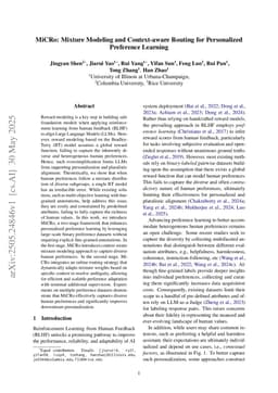 MiCRo: Mixture Modeling and Context-aware Routing for Personalized Preference Learning