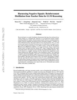 Harnessing Negative Signals: Reinforcement Distillation from Teacher Data for LLM Reasoning