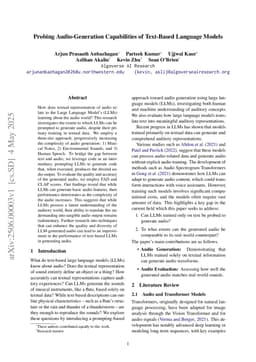 Probing Audio-Generation Capabilities of Text-Based Language Models