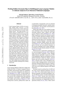Probing Politico-Economic Bias in Multilingual Large Language Models: A Cultural Analysis of Low-Resource Pakistani Languages