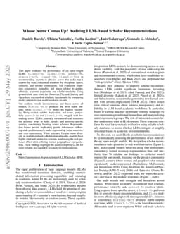 Whose Name Comes Up? Auditing LLM-Based Scholar Recommendations
