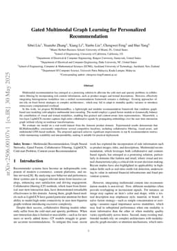 Gated Multimodal Graph Learning for Personalized Recommendation