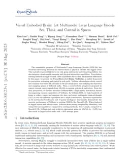 Visual Embodied Brain: Let Multimodal Large Language Models See, Think, and Control in Spaces
