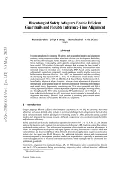 Disentangled Safety Adapters Enable Efficient Guardrails and Flexible Inference-Time Alignment