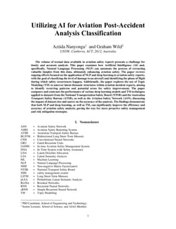 Utilizing AI for Aviation Post-Accident Analysis Classification