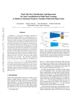 FastCAR: Fast Classification And Regression for Task Consolidation in Multi-Task Learning to Model a Continuous Property Variable of Detected Object Class