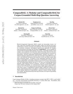 ComposeRAG: A Modular and Composable RAG for Corpus-Grounded Multi-Hop Question Answering