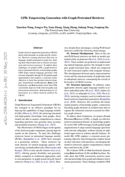 GPR: Empowering Generation with Graph-Pretrained Retriever