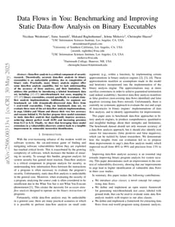 Data Flows in You: Benchmarking and Improving Static Data-flow Analysis on Binary Executables