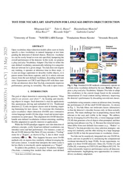 Test-time Vocabulary Adaptation for Language-driven Object Detection